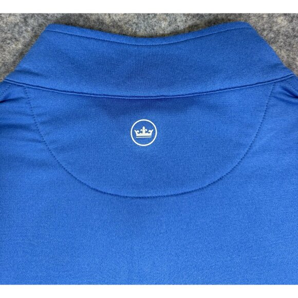 Peter Millar Mens Perth Performance 1/4 Zip Size XL Blue Boca Raton Golf Club - Picture 7 of 13